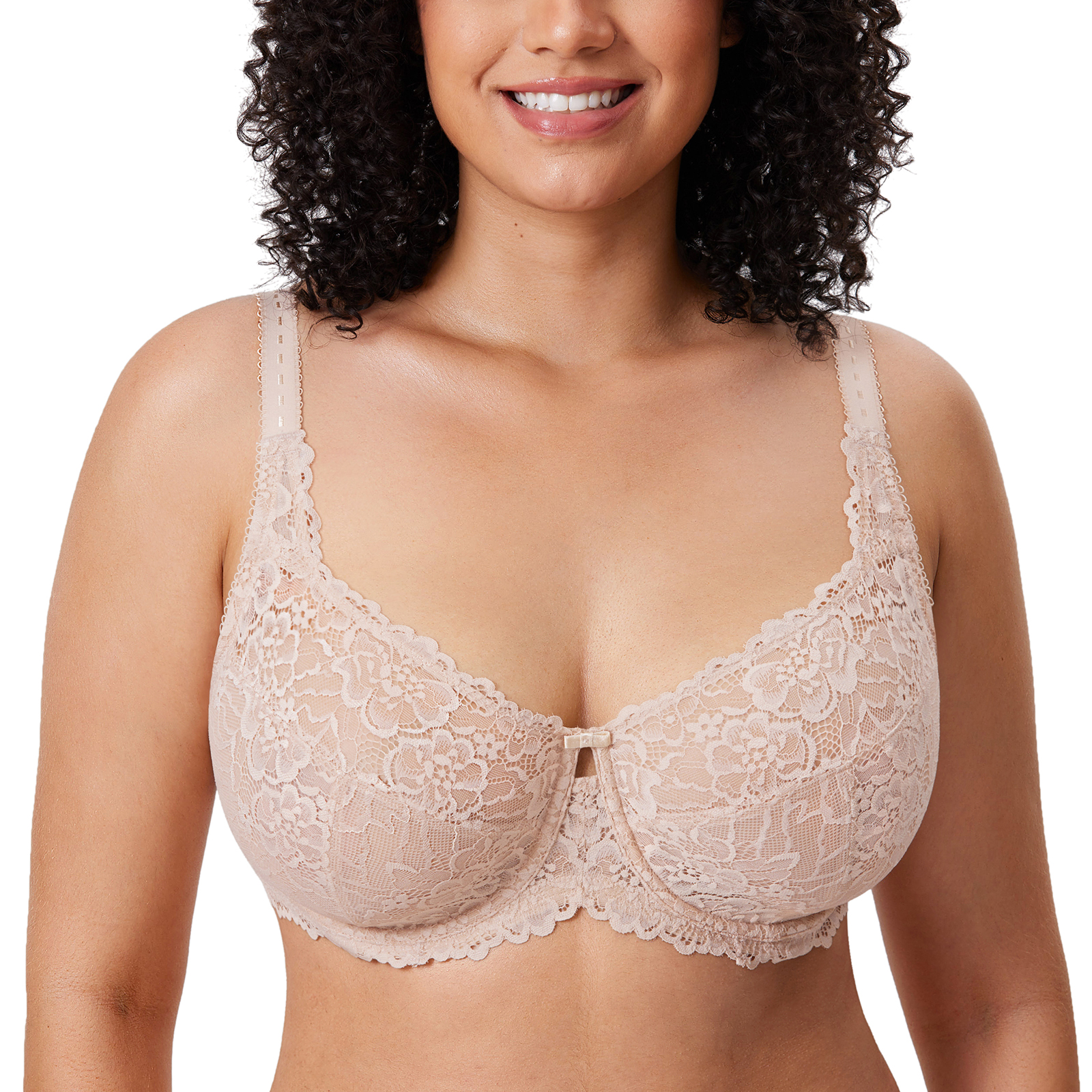 DELIMIRA Women's Minimizer Bras Unlined Full Coverage Plus Size Underwire  Support Bra Rose White 36D - ShopStyle