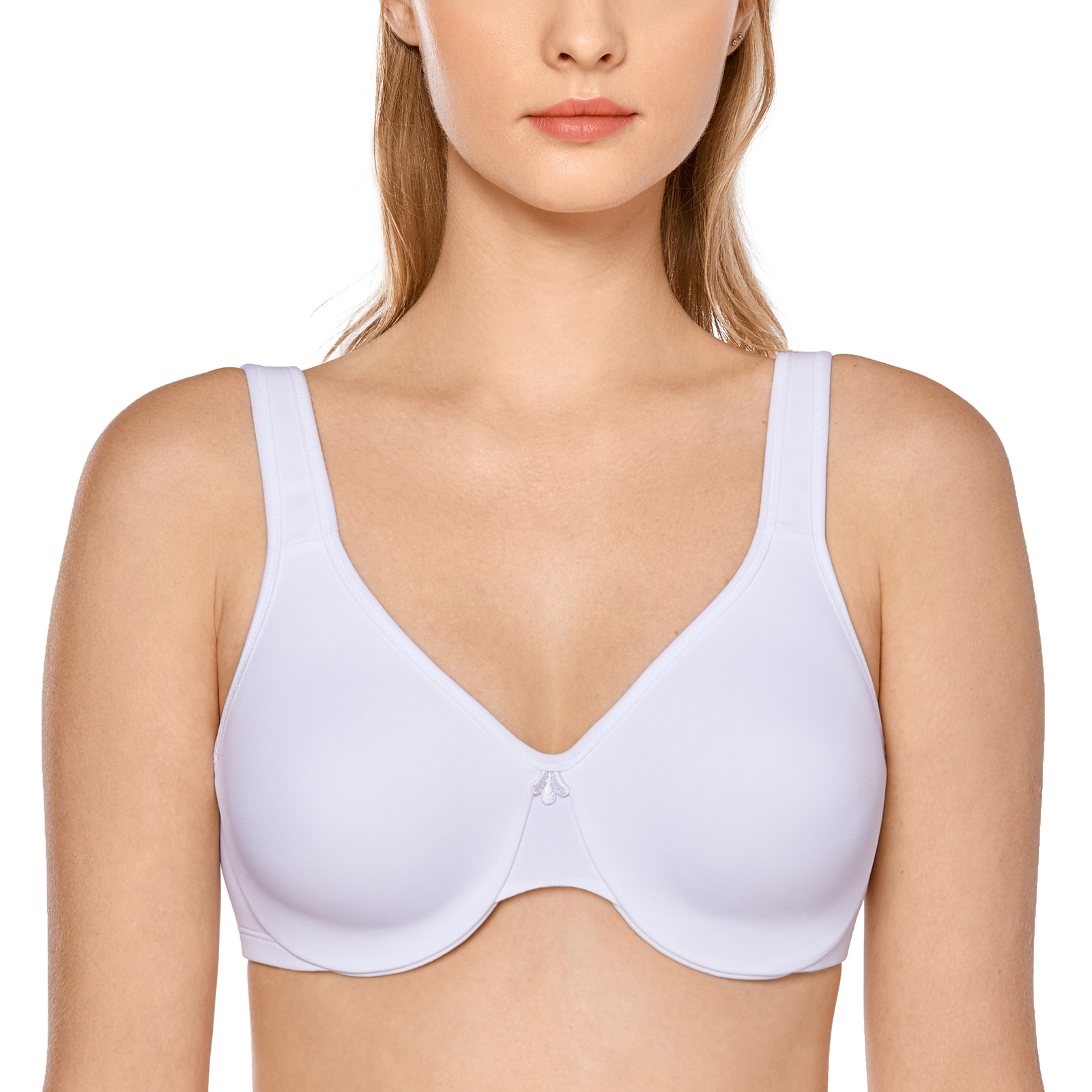 Delimira Minimizer Bra for Women Plus Size Smooth Full Coverage Underwire  Non Padded Support Seamless T