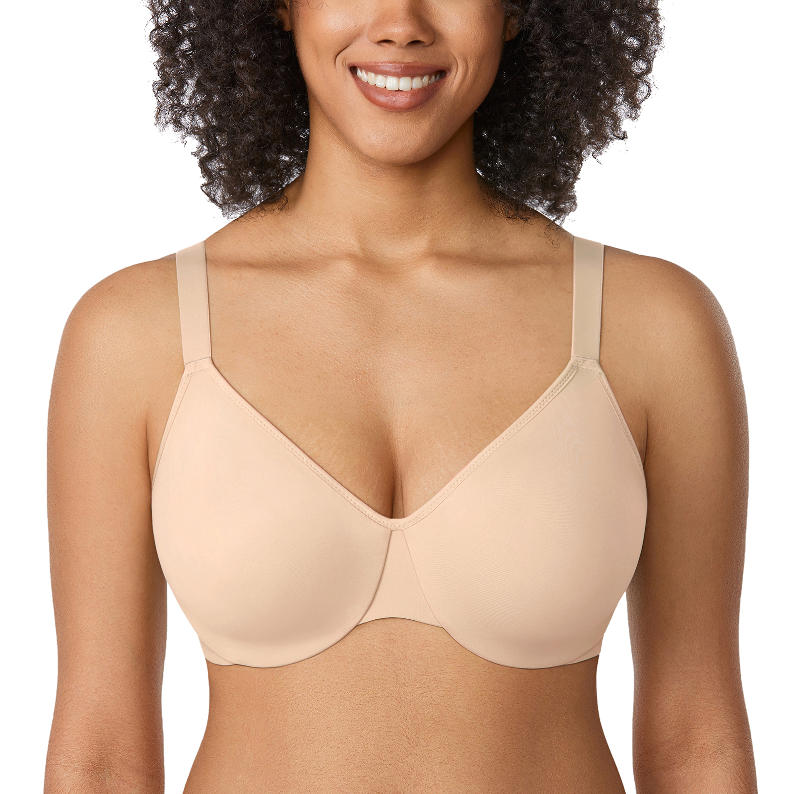 DELIMIRA Women's Full Coverage Wirefree Lace Bra Plus Size Front Closure  Comfort 