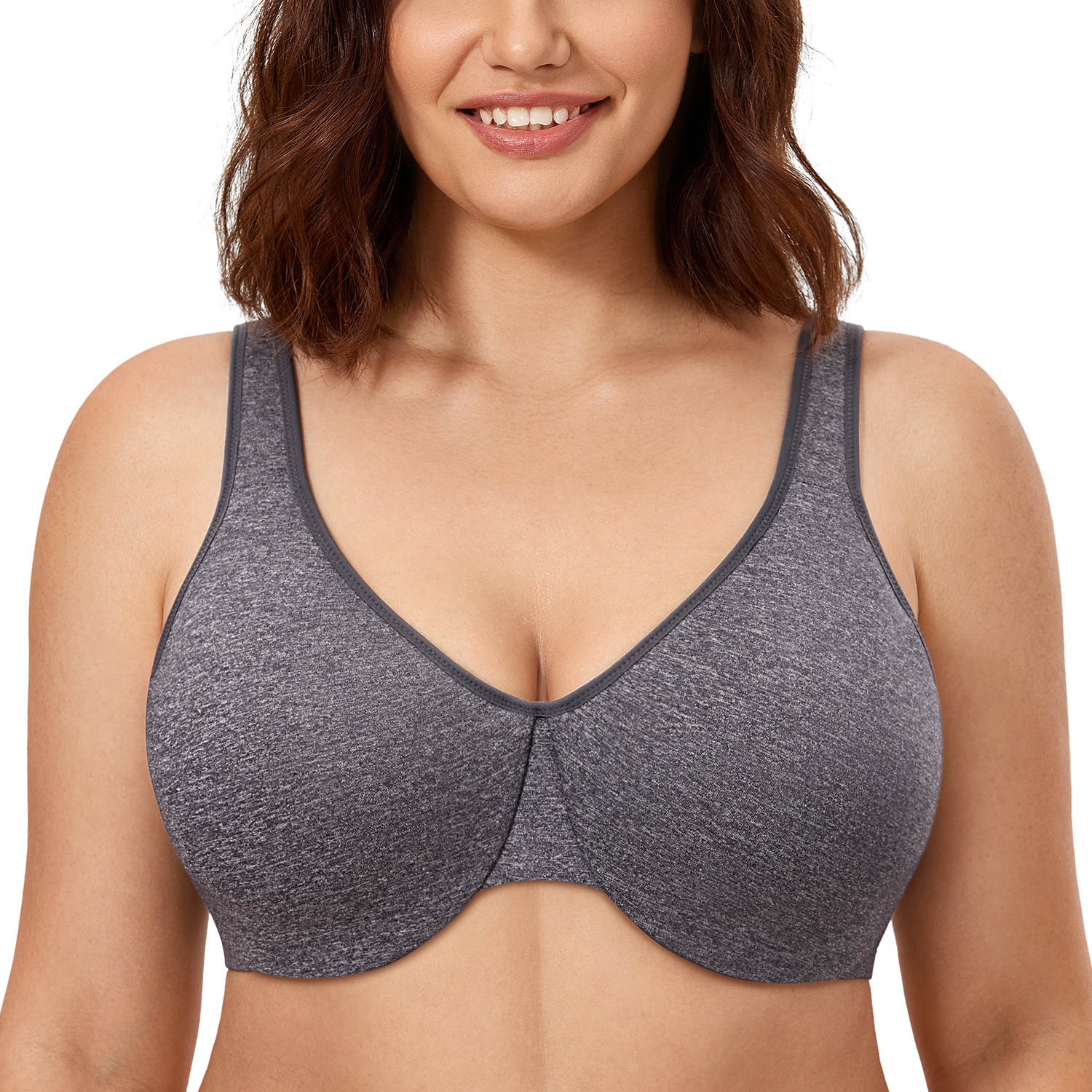 DELIMIRA Women's Non Padded Full Coverage Lace Underwired Bra Plus