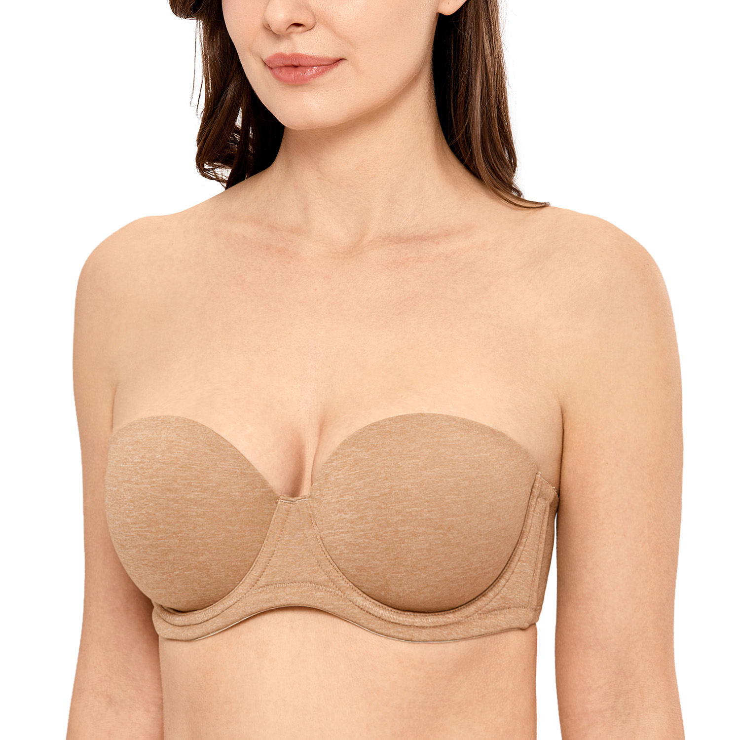 Women's Strapless Bra Underwire Contour Multiway Full Coverage Plus Size