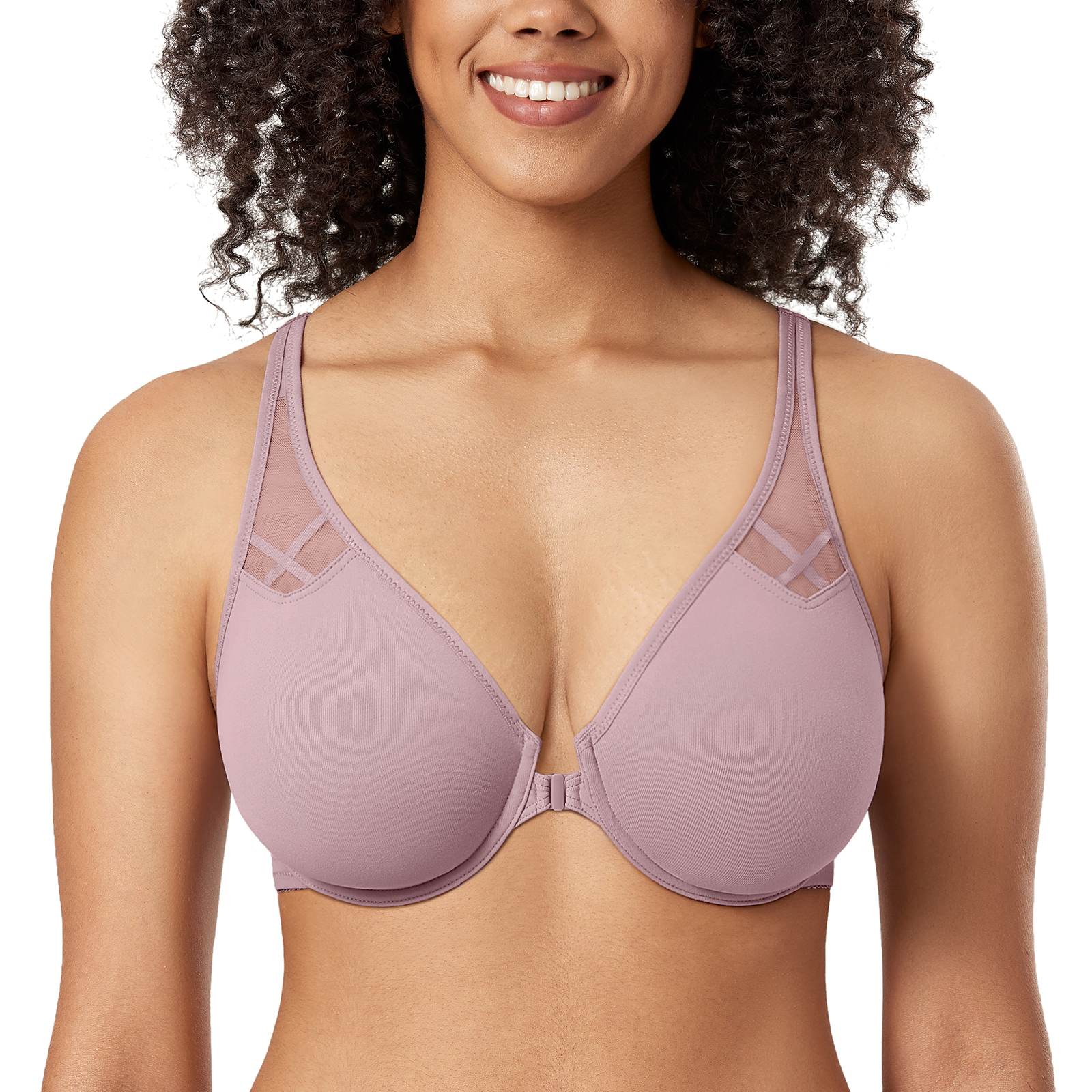SELONE Womens Sports Bras No Underwire Plus Size No Padding Front