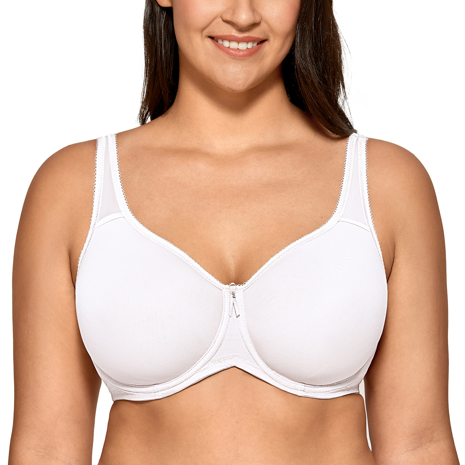 DELIMIRA Women's T-Shirt Full Coverage Plus Size Seamless Padded Underwire  Bra