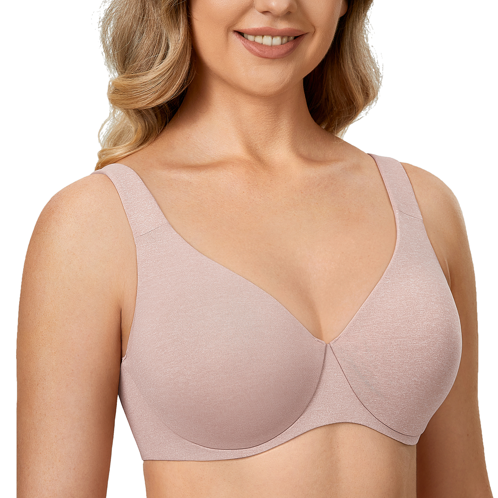 AISILIN Women's Plus Size Bras Minimizer Underwire Seamless Unlined Cup