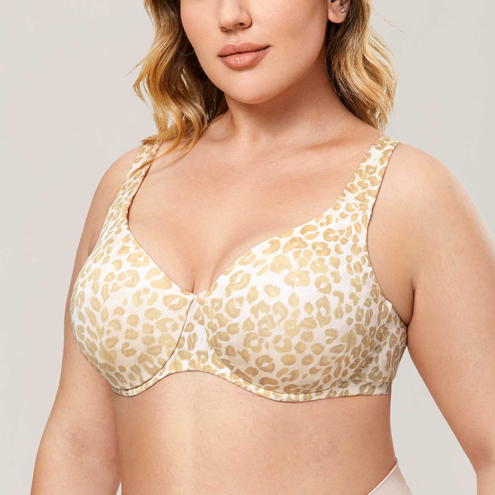 DELIMIRA Women's Seamless Plus Size Balconette Bra Underwire Support Bras