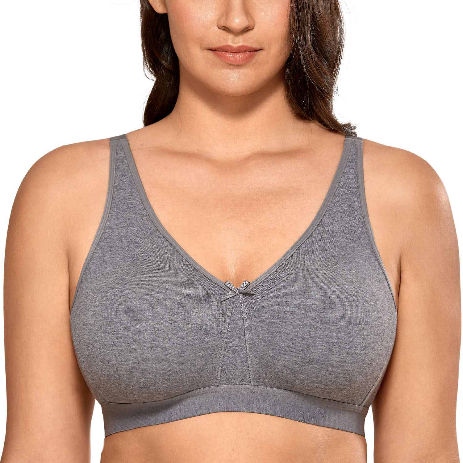 Zuwimk Sports Bras For Women,Compression Wirefree High Support Bra for  Women Small to Plus Size Everyday Wear Gray,3XL 