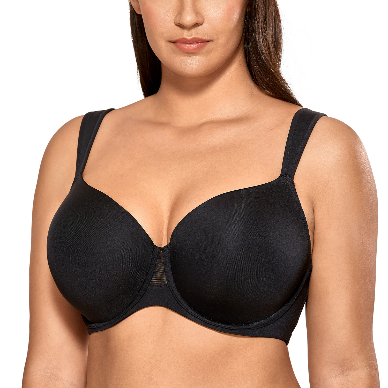 AISILIN Women's Strapless Bra Underwire Multiway Padded T Shirt Full  Coverage Bra for Bigger Bust Black 40E - ShopStyle