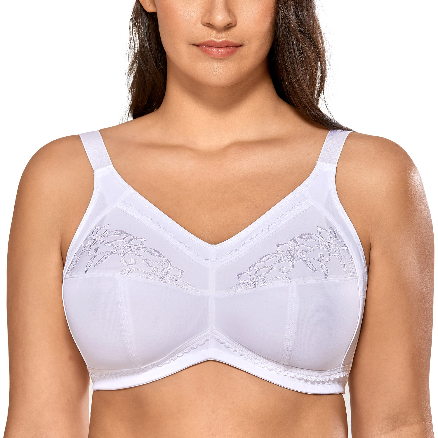 Delimira Womens Full Coverage Wire Free Back Support Mastectomy