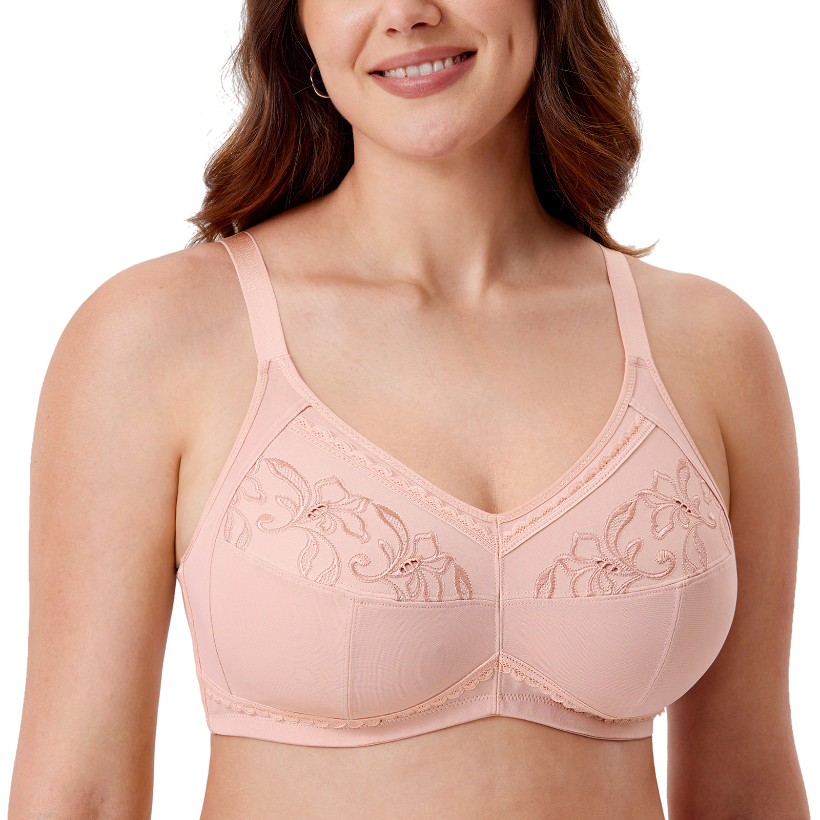 Pink Fully Padded Stuffed Cups Mastectomy Bra 