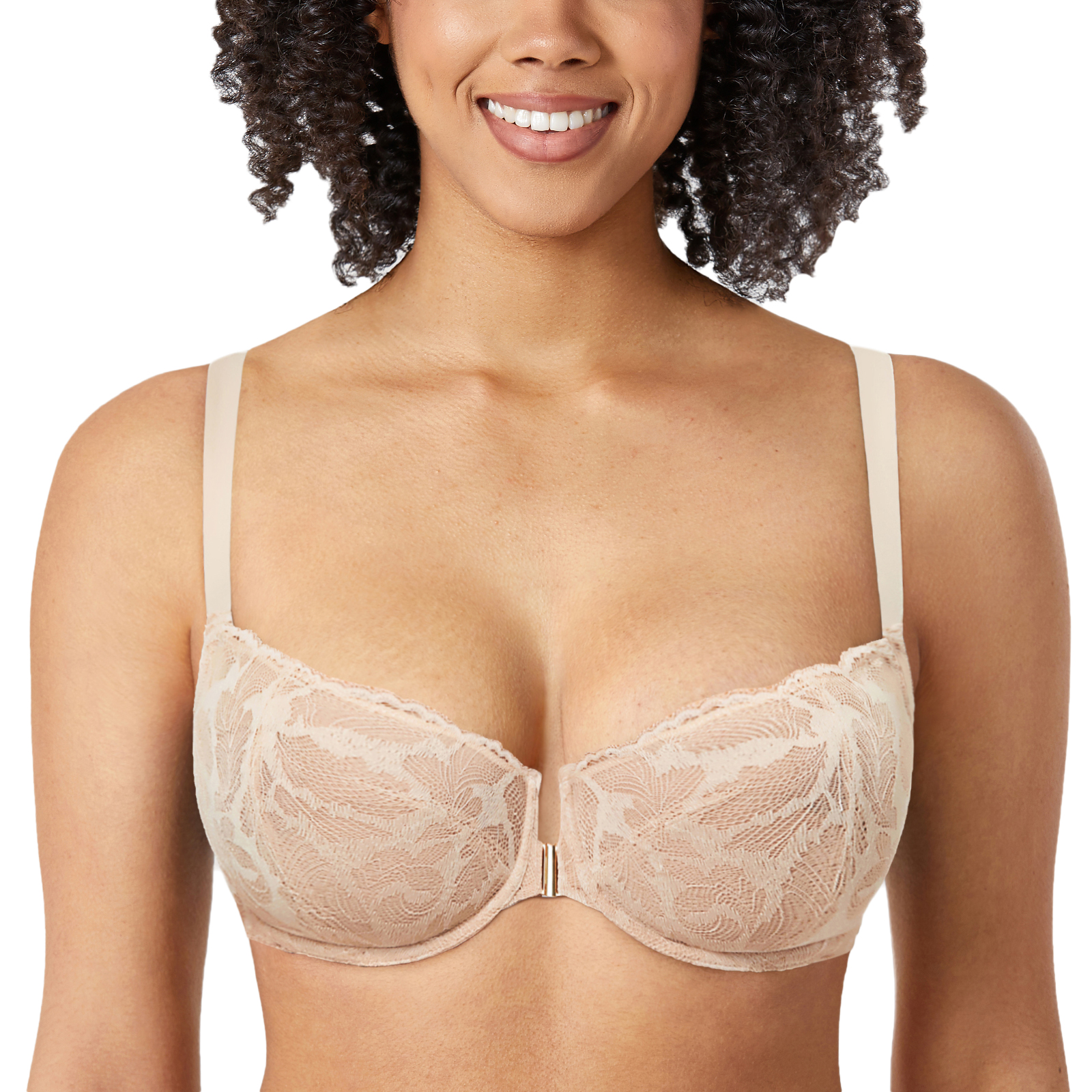 Women's Front Closure Sexy Lace Push Up Bra