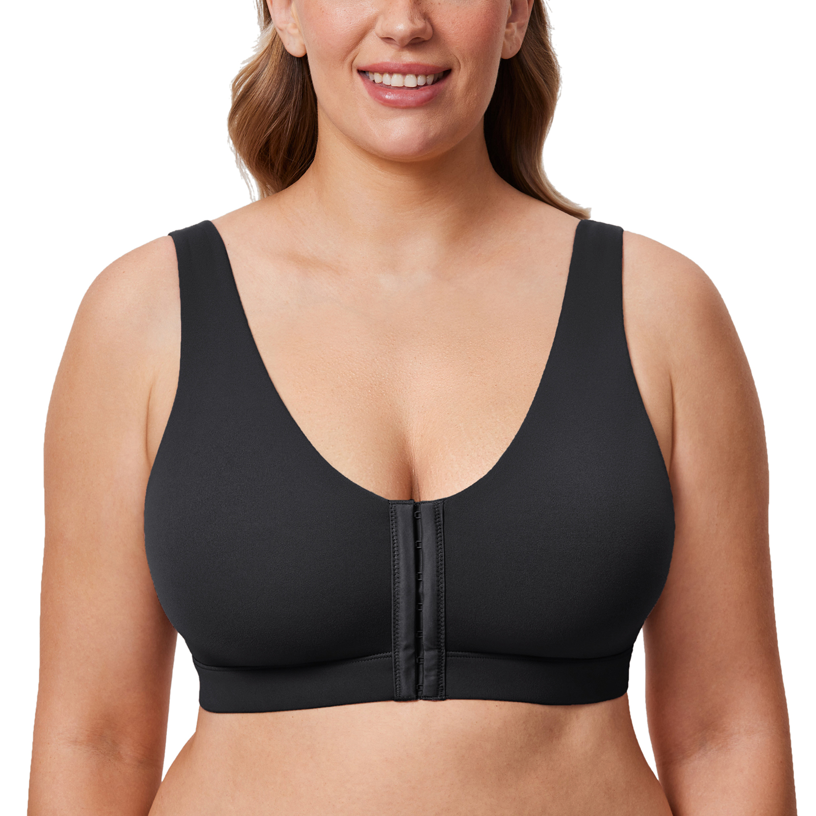 AISILIN Women's Front Fastening Plus Size Seamless Unlined