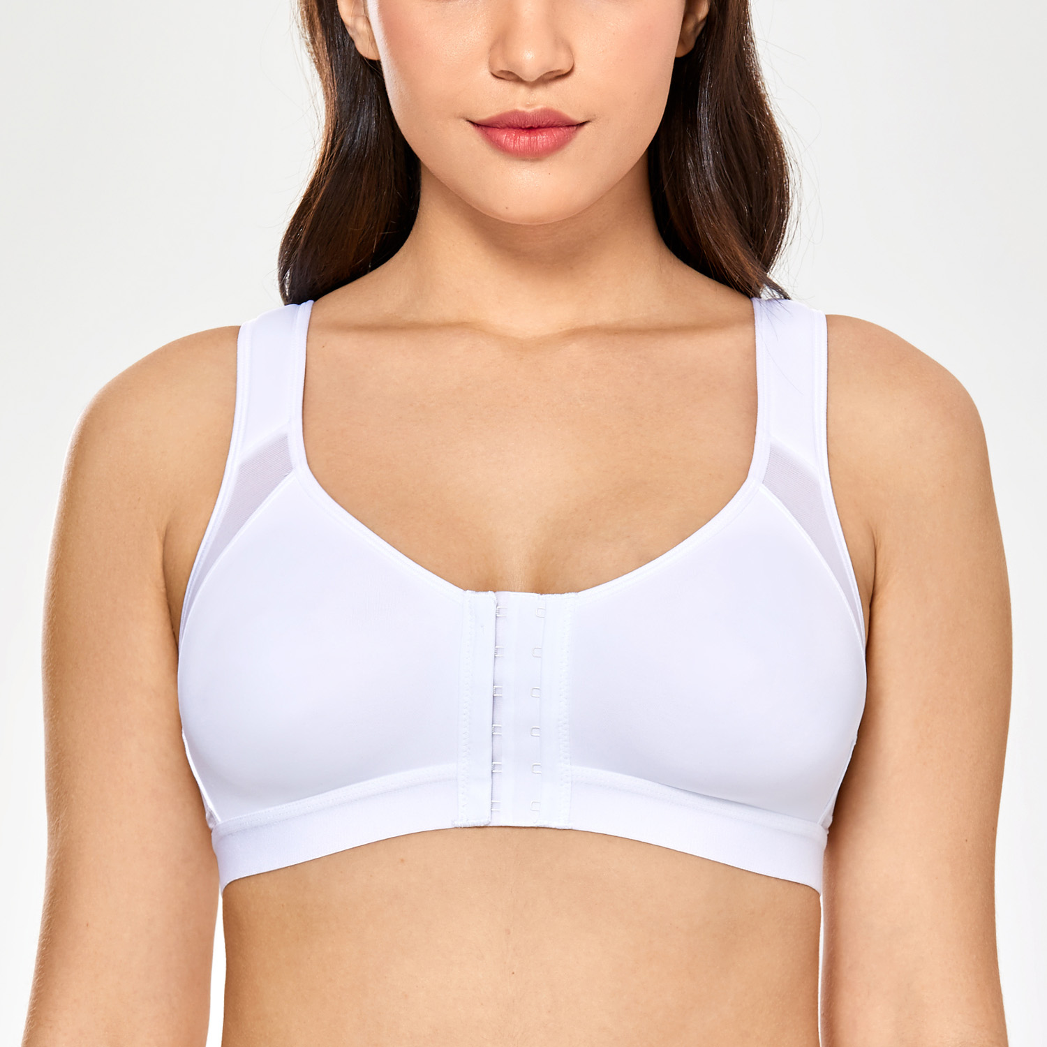 Front Closure Full Coverage Back Support Posture Corrector Bra for Women