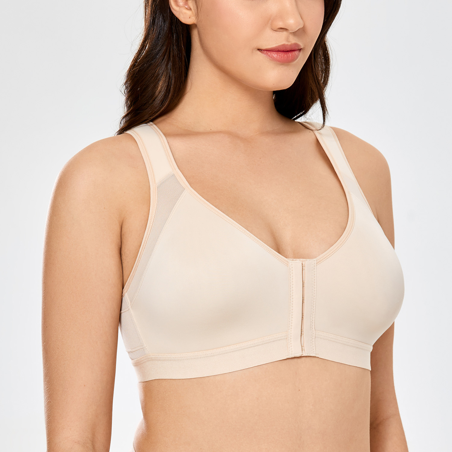  Women's Full Coverage Front Closure Wire Back Support