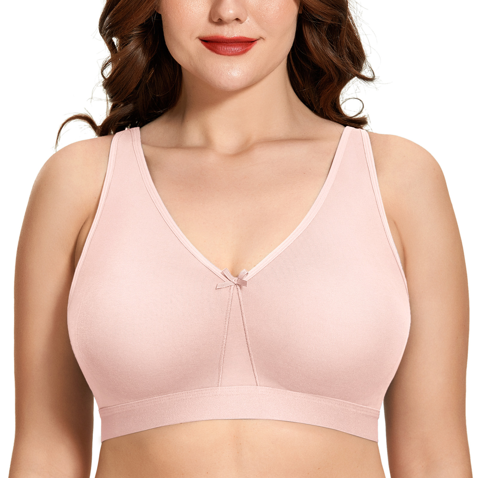 Click4she Plus size cotton with soft net Bra from 44 to 54 sizes full  coverage every day, breathable and comfortable bra for women and ladies